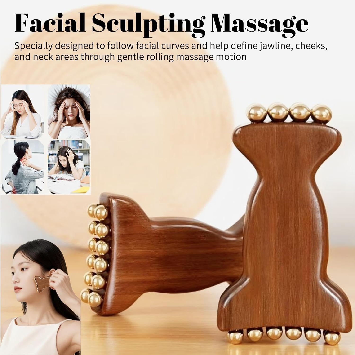 Brass Facial Contour Roller So - Skincare Glowing ulasan dan harga