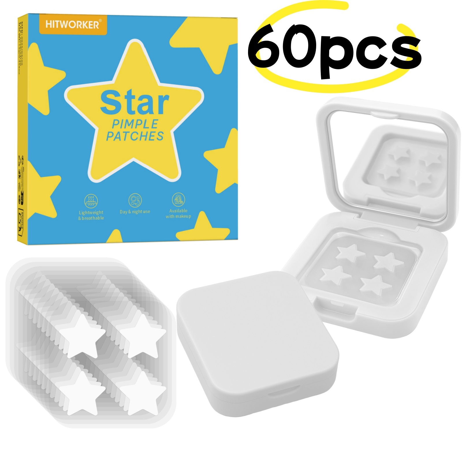 60PCS Star Shape Pimple Patche - Face Oil ulasan dan harga