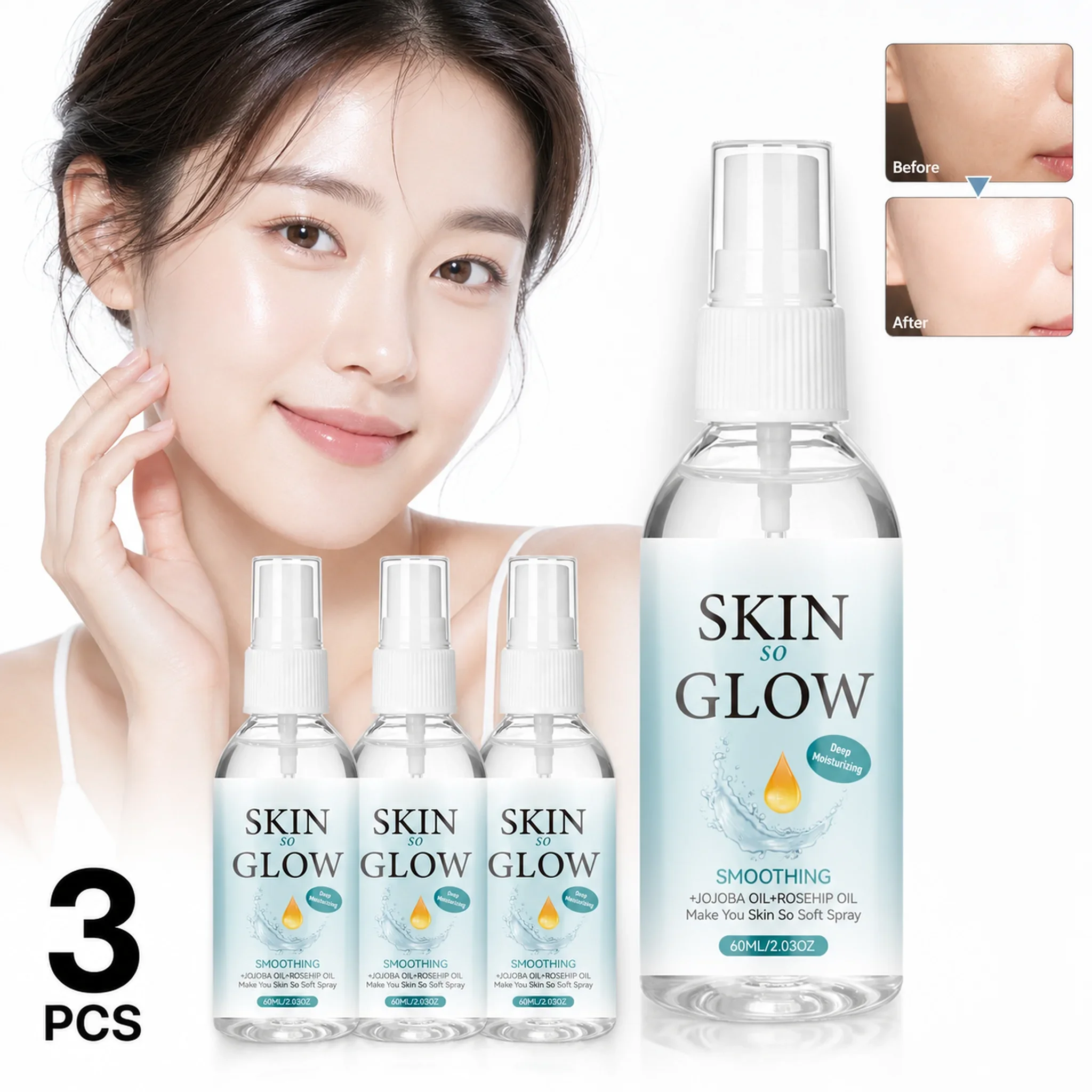 Glow Body Oil Spray 60ml with  - Face Oil Rosehip ulasan dan harga